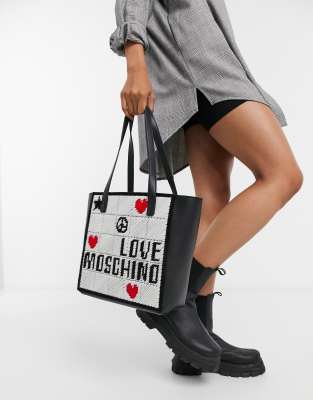 love moschino embroidered bag