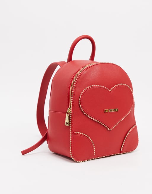 Love moschino red online backpack