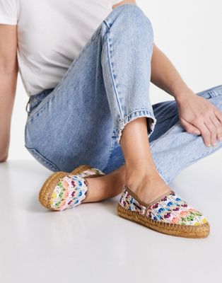 Love Moschino espadrille flat shoes in pink multicolour