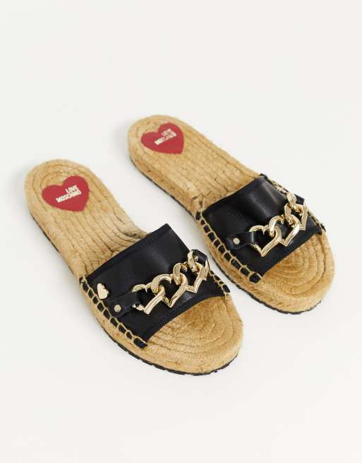 Love Moschino - Espadrilles con catena nere | ASOS