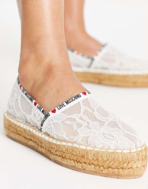 Love Moschino Espadrilles en dentelle Blanc ASOS