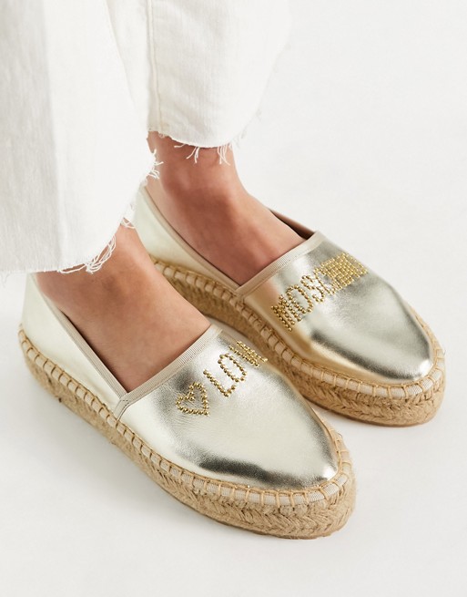 Love Moschino espadrilles in gold tone
