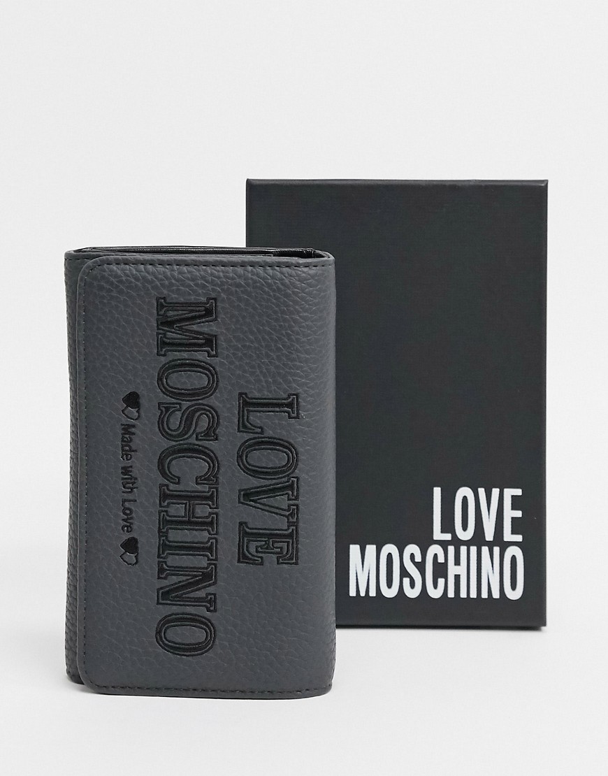 Love Moschino essential purse bag with chain in grey
