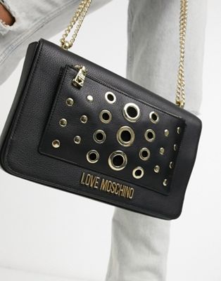 Love Moschino eyelet shoulder bag with 