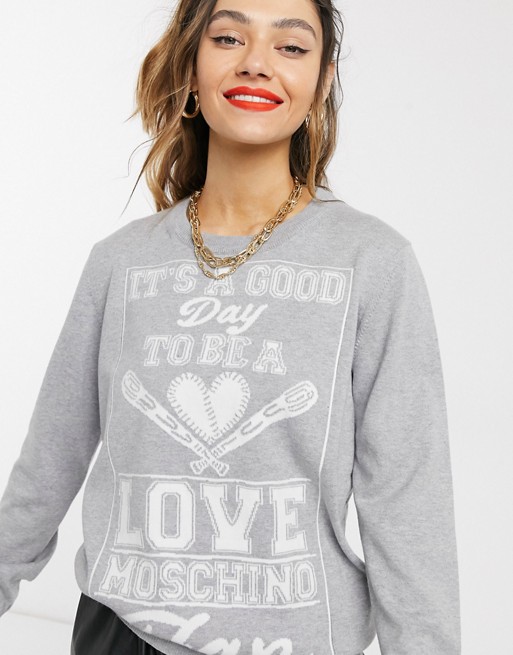 Love Moschino fan slogan logo sweatshirt