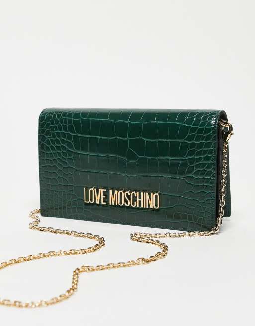 Moschino green velvet bag online