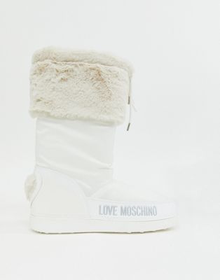 moschino boots fur