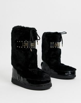 love moschino fur boots