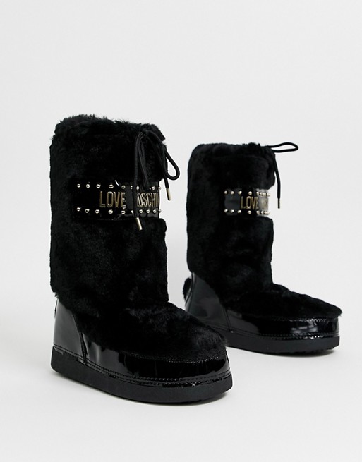 Love Moschino faux fur snow boots