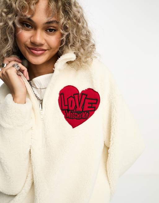 Felpa con zip moschino discount