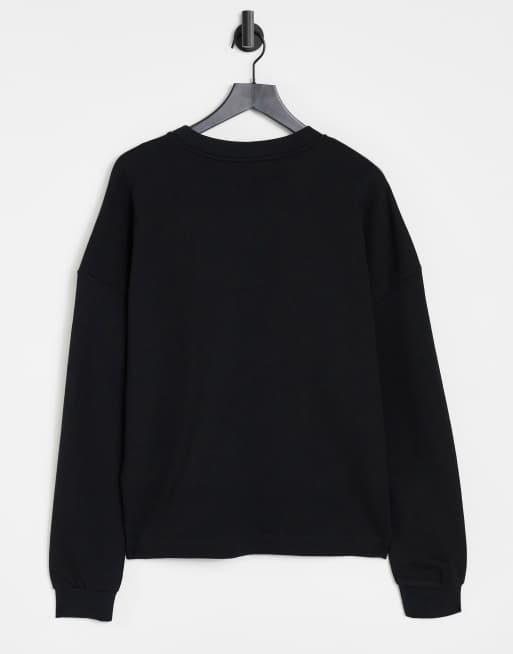 Love Moschino - Felpa nera con logo grande a cuore, 2 di 4