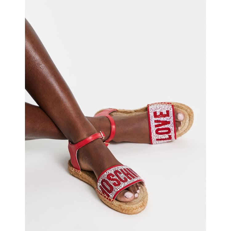 Love moschino hot sale red sandals