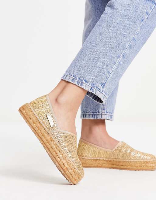 Love moschino espadrille discount flats - woven