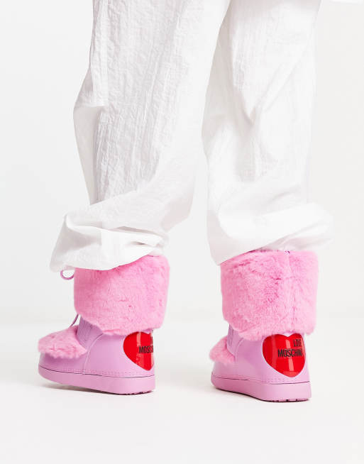 Fuzzy pink outlet boots