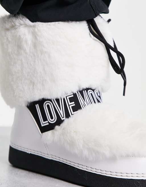 White fluffy snow on sale boots