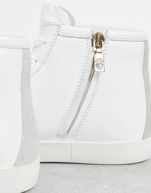 Love Moschino - Free Love - Hvide high-top sneakers med hjerte, 2 af 4