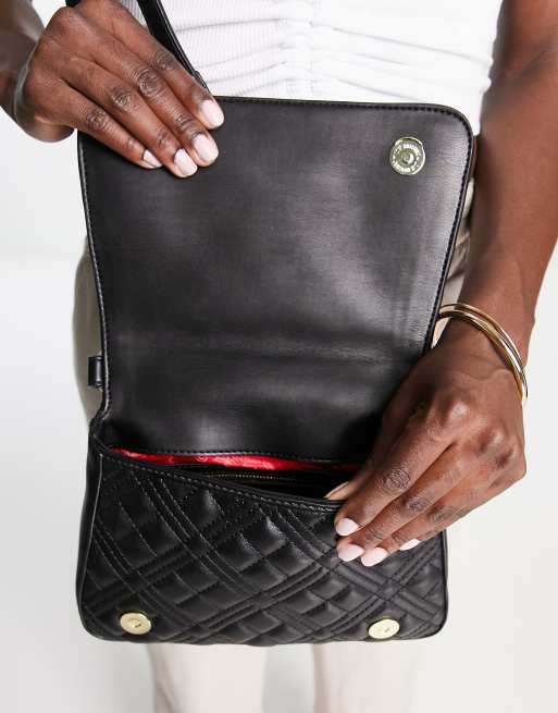 Love Moschino – Gesteppte Tasche in Schwarz mit Tragegriff, 3 von 4