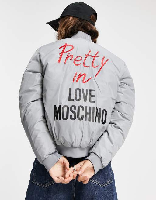 Love Moschino - Giacca bomber trapuntata double-face, colore nero
