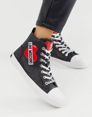 love moschino high top trainers