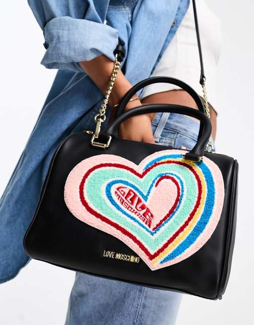 Love moschino 2024 glitter heart bag