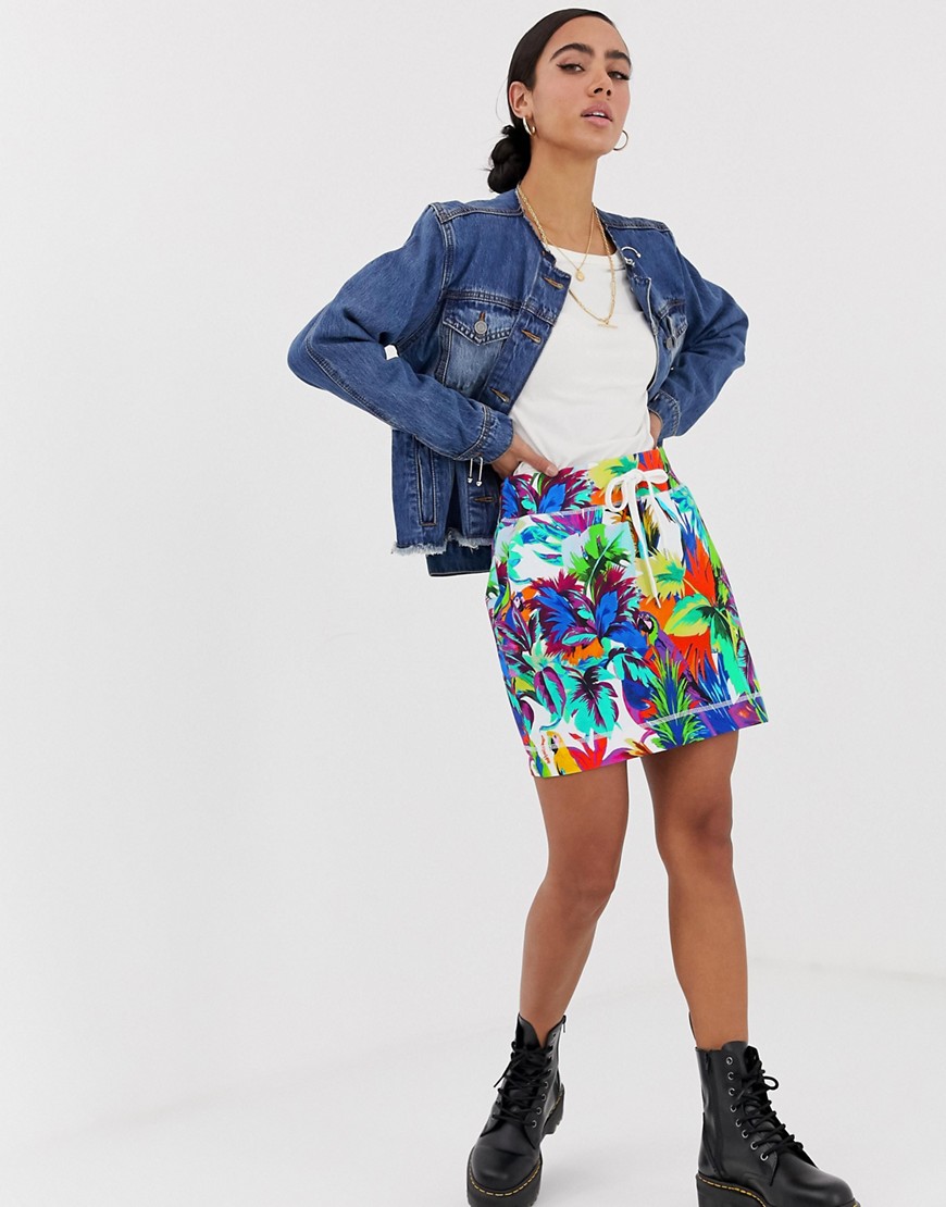 Love Moschino graphic jungle print skirt-Multi