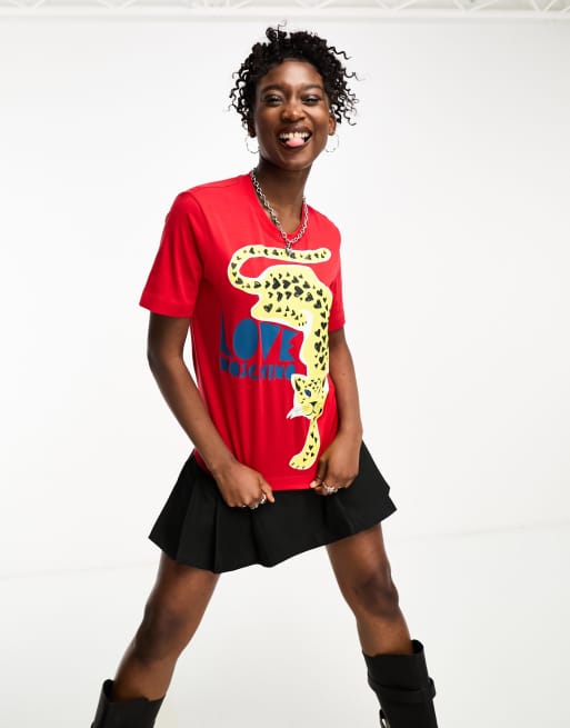 Love Moschino graphic print t shirt in  red