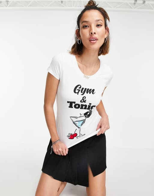 Love Moschino Gym and Tonic logo t-shirt in white