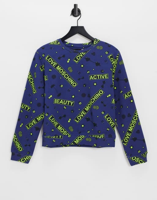 Blue clearance moschino sweatshirt