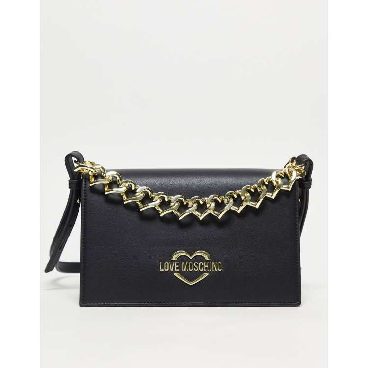 Love Moschino Foldover heart-clasp Crossbody Bag - Farfetch