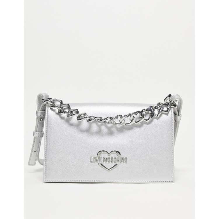 Silver hot sale moschino bag