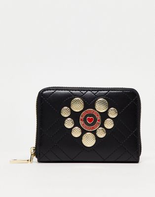 Love Moschino heart embellished coin purse in black