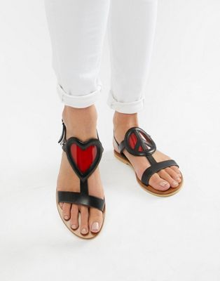 love moschino heart sandals