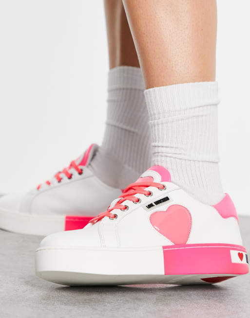 Pink moschino sneakers sale