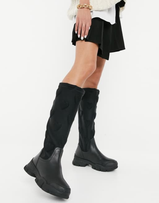 Moschino knee high outlet boots