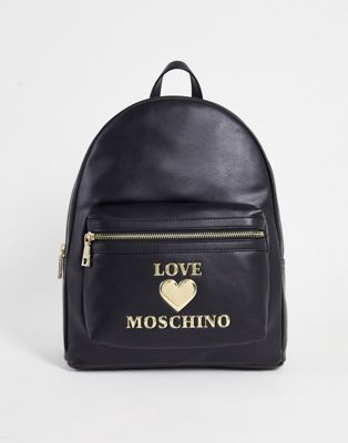 Love Moschino heart logo backpack in black