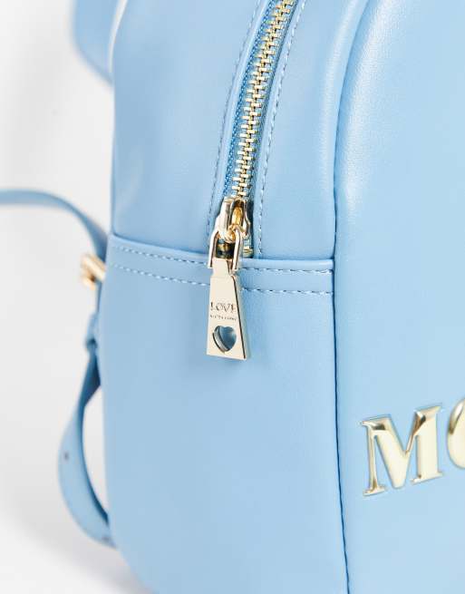 Love Moschino heart logo backpack in light blue ASOS