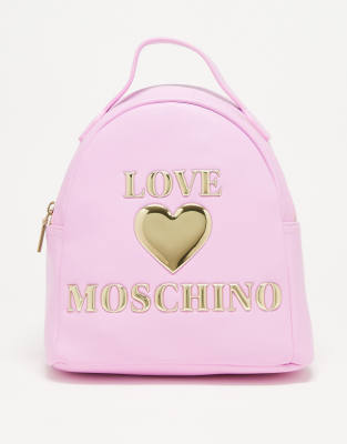 Love Moschino heart logo backpack in pink