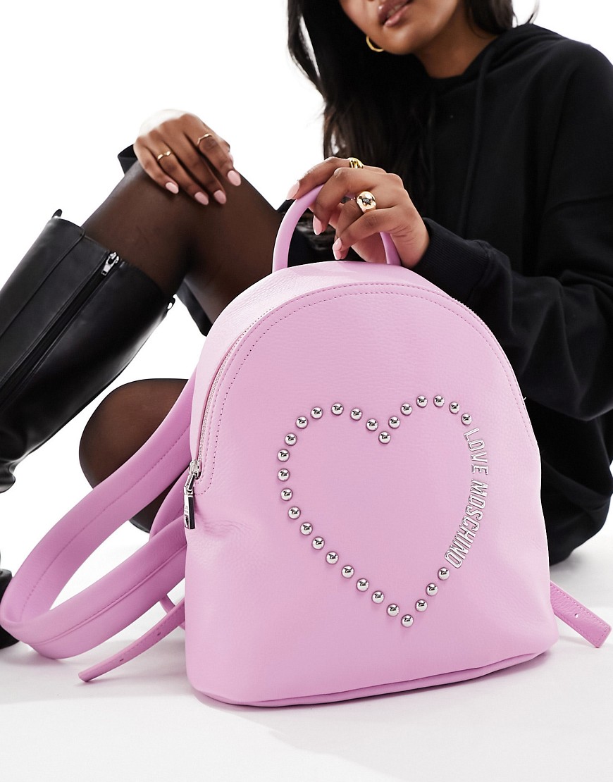 Love Moschino heart logo backpack in pink