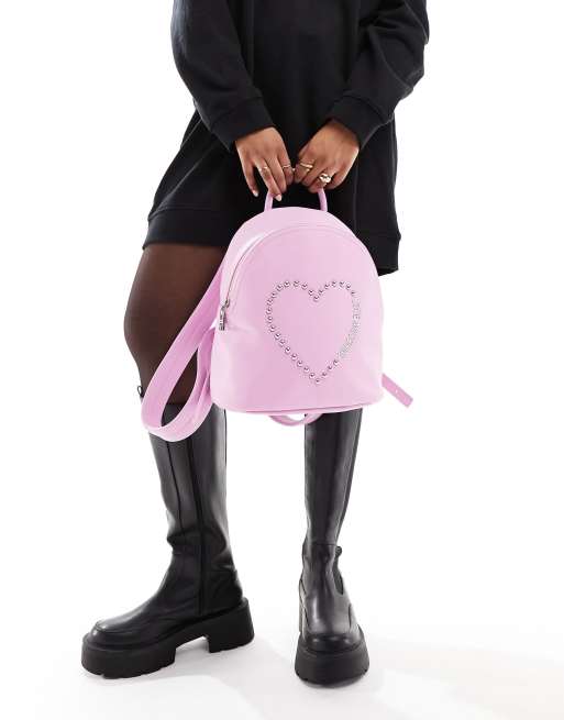 Love Moschino heart logo backpack in pink