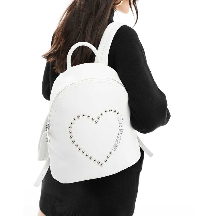 Love Moschino heart logo backpack in white | ASOS