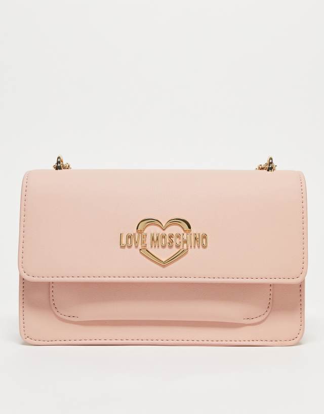 Love Moschino heart logo cross-body bag in pink