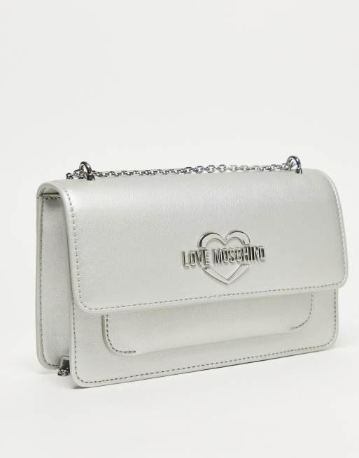 Black & Silver Love Crossbody Bag