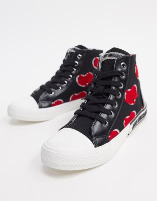 love moschino high top sneakers