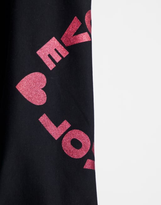 Love Moschino heart logo hooded top in black, 4 of 4