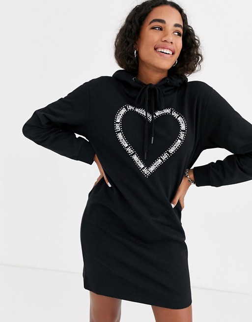 Love Moschino heart logo hoodie dress