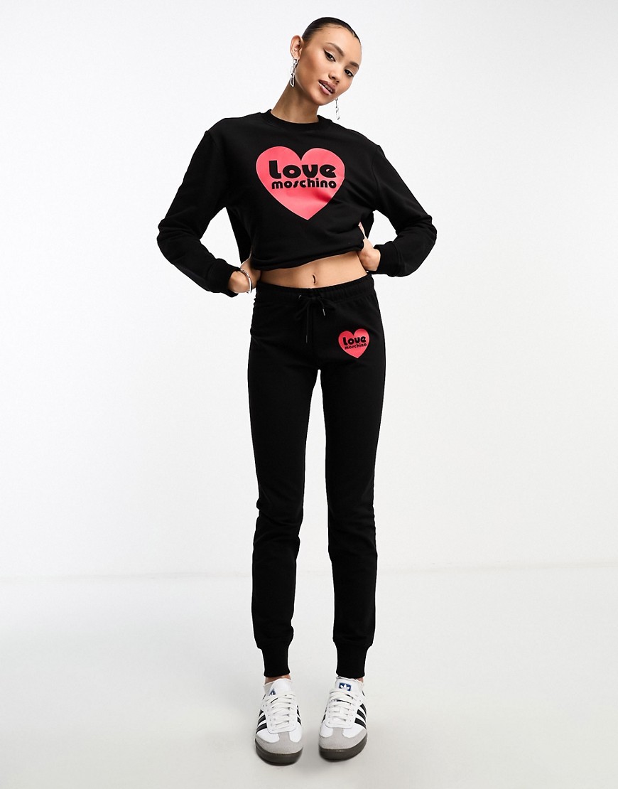 Love Moschino heart logo jogger co-ord in black