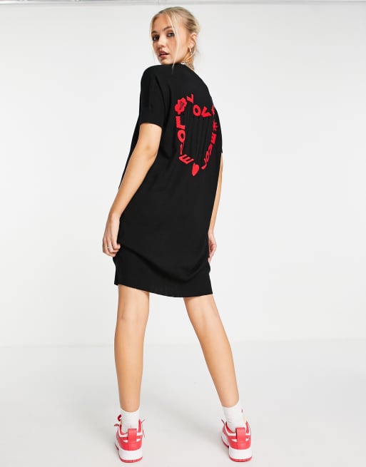 love moschino knit dress heart logo mini in black RD-08.20.26