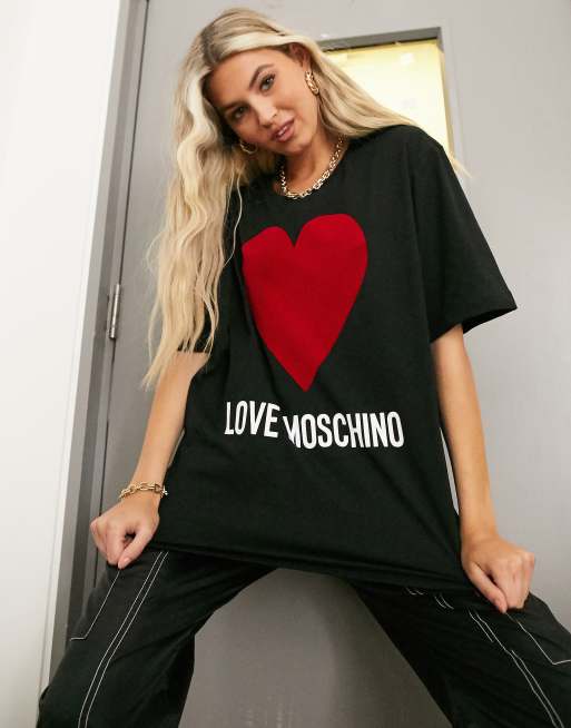 Womens Crew Neck Love Heart Print Loose Fitting Knitted Color