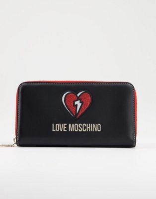 Love Moschino heart logo purse in black