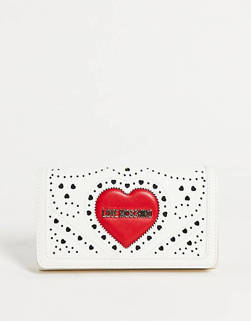 Love Moschino heart logo purse in white